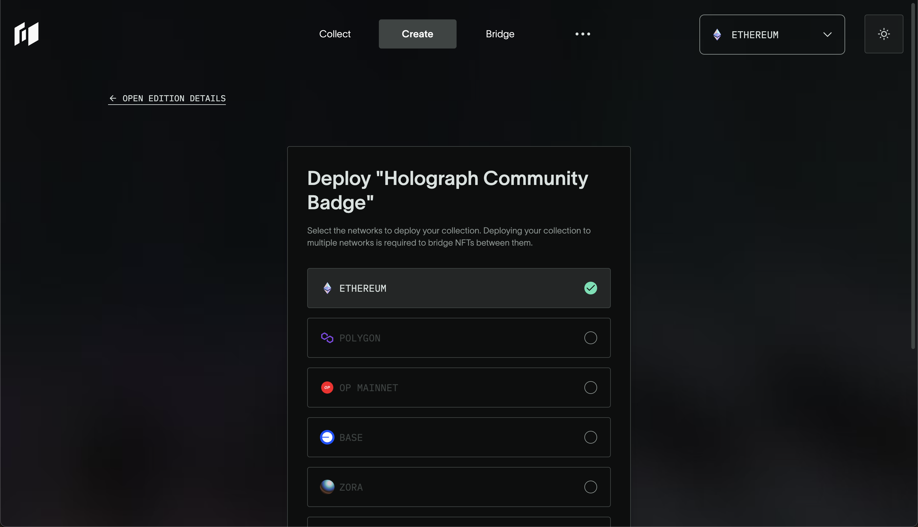 Holograph App - Open Edition Deploy Collection